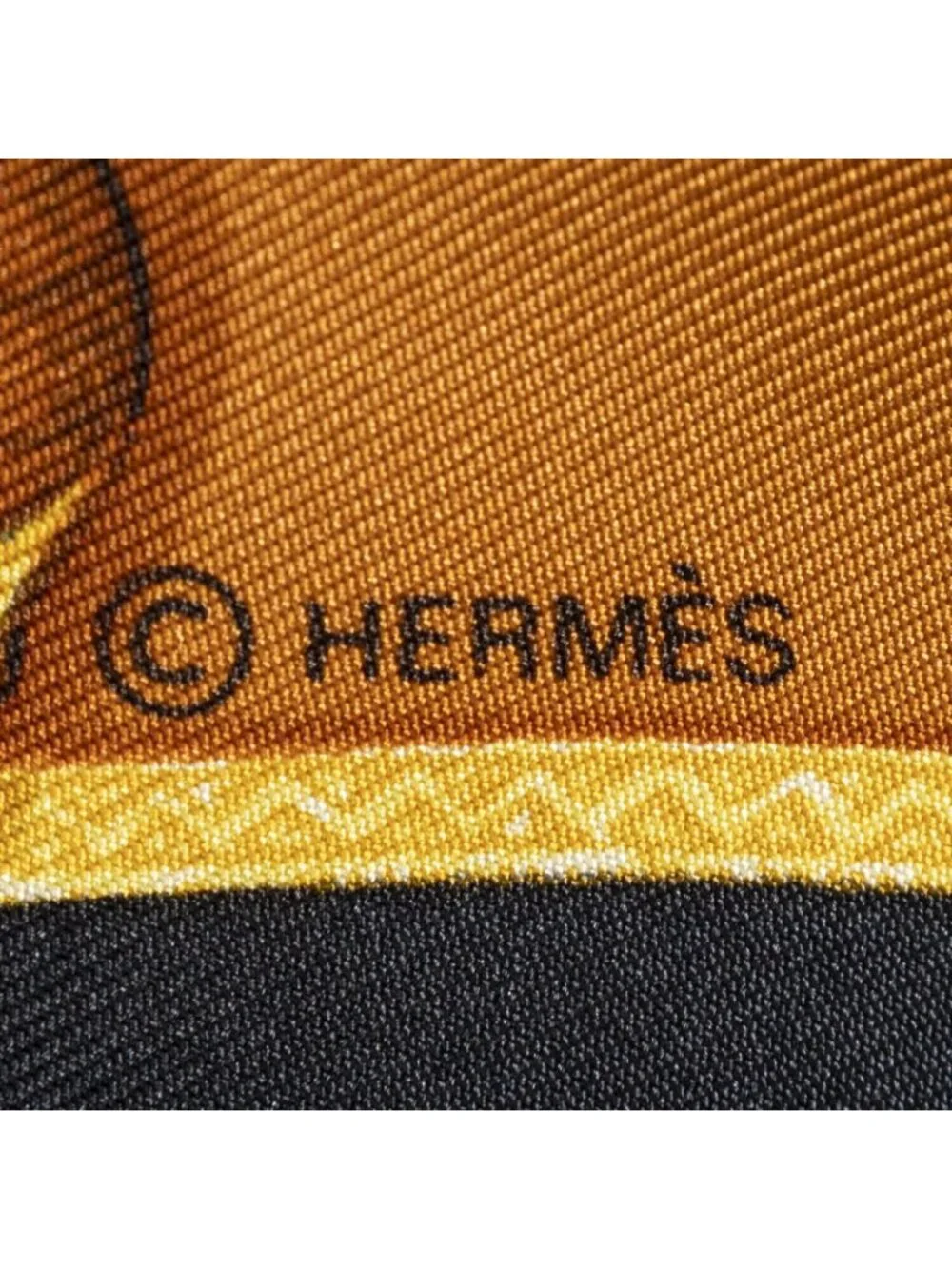 Hermes Scarf Black Burgundy Orange Silk